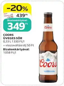 Auchan COORS ÜVEGES SÖR ajánlat