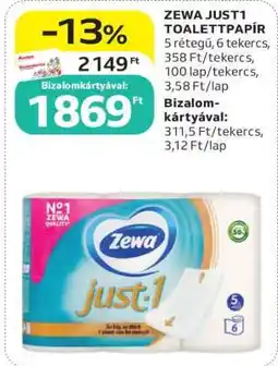 Auchan ZEWA JUST1 TOALETTPAPÍR ajánlat