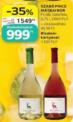 Auchan Szabó Pince Mátrai Bor ajánlat