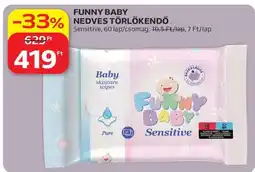 Auchan FUNNY BABY NEDVES TÖRLŐKENDŐ ajánlat