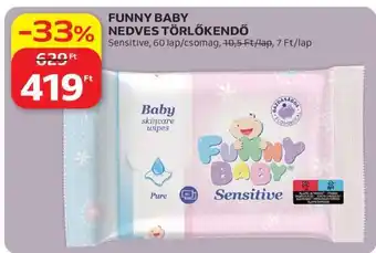 Auchan FUNNY BABY NEDVES TÖRLŐKENDŐ ajánlat