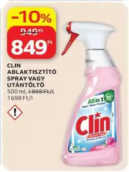 Auchan Clin Ablaktisztító Spray vagy Utántöltő ajánlat