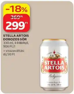 Auchan Stella Artois dobozos sör ajánlat
