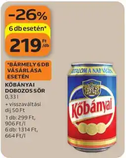 Auchan Kőbányai Dobozos Sör ajánlat