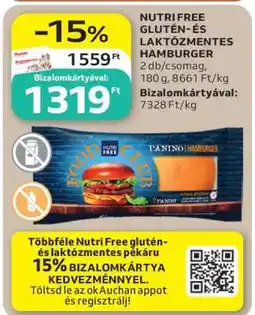 Auchan NUTRI FREE GLUTÉN- ÉS LAKTÓZMENTES HAMBURGER ajánlat