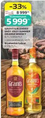 Auchan GRANT'S BLENDED SKÓT VAGY SUMMER ORANGE WHISKY ajánlat