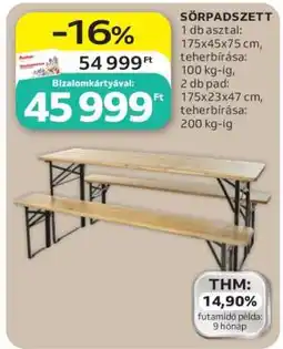 Auchan Sörpadszett ajánlat
