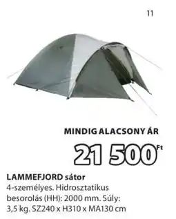JYSK LAMMEFJORD sátor ajánlat