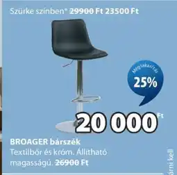 JYSK BROAGER bárszék ajánlat