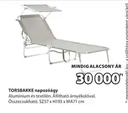 JYSK TORSBAKKE napozóágy ajánlat