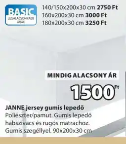 JYSK JANNE jersey gumis lepedő ajánlat