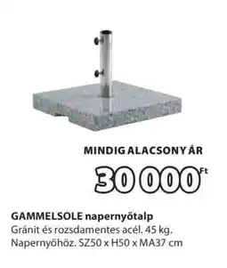 JYSK GAMMELSOLE napernyőtalp ajánlat