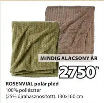 JYSK ROSENVIAL polár pléd ajánlat