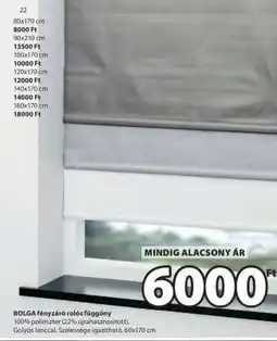 JYSK BOLGA fényzáró rolós függöny ajánlat