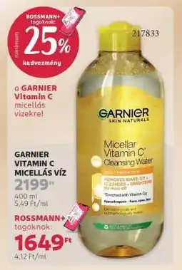 Rossmann GARNIER VITAMIN C MICELLÁS VÍZ ajánlat