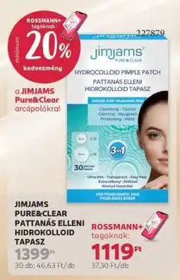 Rossmann JIMJAMS PURE&CLEAR PATTANÁS ELLENI HIDROKOLLOID TAPASZ ajánlat