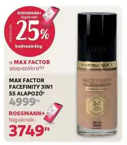 Rossmann MAX FACTOR FACEFINITY 3IN1 55 ALAPOZÓ ajánlat