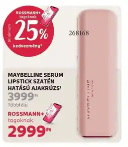 Rossmann MAYBELLINE SERUM LIPSTICK SZATÉN HATÁSÚ AJAKRÚZS ajánlat