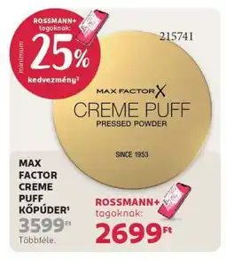 Rossmann MAX FACTOR CREME PUFF KŐPÚDER ajánlat