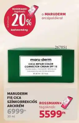 Rossmann MARUDERM F15 CICA SZÍNKORREKCIÓS ARCKRÉM ajánlat