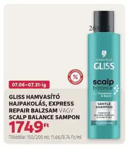 Rossmann GLISS HAMVASÍTÓ HAJPAKOLÁS, EXPRESS REPAIR BALZSAM VAGY SCALP BALANCE SAMPON ajánlat