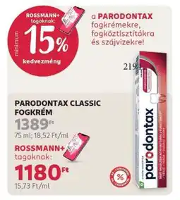 Rossmann PARODONTAX CLASSIC FOGKRÉM ajánlat