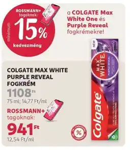 Rossmann COLGATE MAX WHITE PURPLE REVEAL FOGKRÉM ajánlat