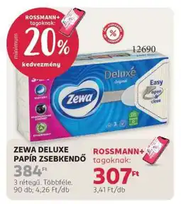 Rossmann Zewa Deluxe papír zsebkendő ajánlat