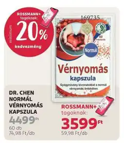 Rossmann DR. CHEN NORMÁL VÉRNYOMÁS KAPSZULA ajánlat