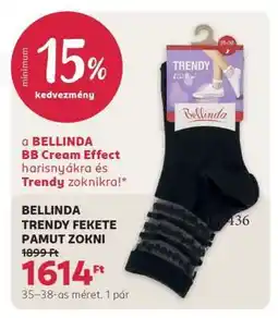 Rossmann BELLINDA TRENDY FEKETE PAMUT ZOKNI ajánlat