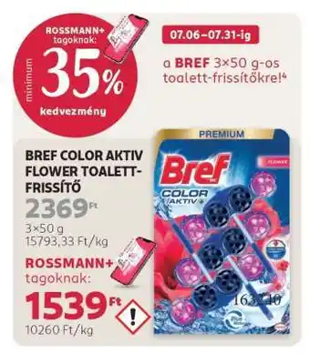 Rossmann BREF COLOR AKTIV FLOWER TOALETT-FRISSÍTŐ ajánlat
