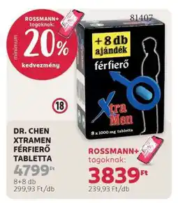 Rossmann DR. CHEN XTRAMEN FÉRFIERŐ TABLETTA ajánlat