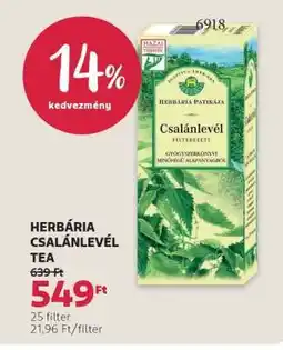 Rossmann HERBÁRIA CSALÁNLEVÉL TEA ajánlat