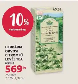 Rossmann HERBÁRIA ORVOSI CITROMFŰ LEVÉL TEA ajánlat