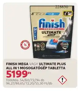 Rossmann FINISH MEGA VAGY ULTIMATE PLUS ALL IN 1 MOSOGATÓGÉP TABLETTA ajánlat