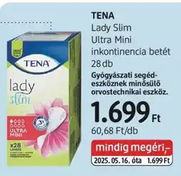 DM TENA Lady Slim Ultra Mini inkontinencia betét 28 db ajánlat