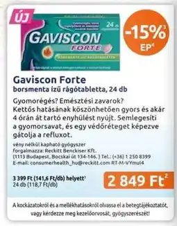 Benu Gyógyszertárak Gaviscon Forte ajánlat