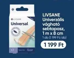 Benu Gyógyszertárak LIVSANE Univerzális vágható sebtapasz, 1 m x 8 cm ajánlat