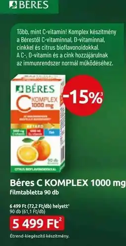 Benu Gyógyszertárak Béres C KOMPLEX 1000 mg ajánlat