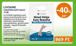 Benu Gyógyszertárak LIVSANE Légzéskönnyítő tapasz 10 db ajánlat