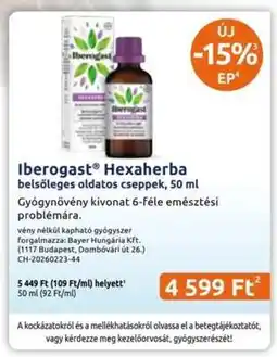 Benu Gyógyszertárak Iberogast Hexaherba ajánlat