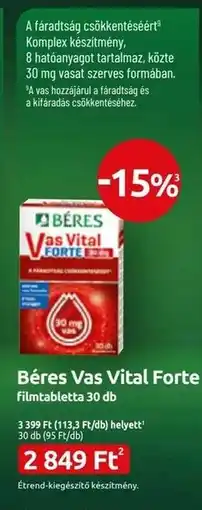 Benu Gyógyszertárak Béres Vas Vital Forte ajánlat