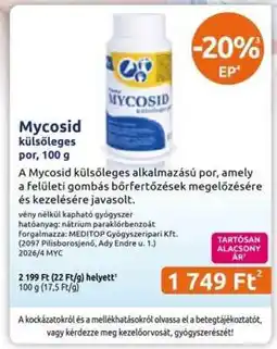 Benu Gyógyszertárak Mycosid ajánlat