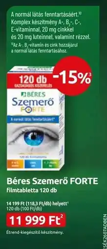 Benu Gyógyszertárak Béres Szemérő FORTE ajánlat