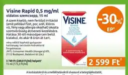 Benu Gyógyszertárak Visine Rapid 0,5 mg/ml oldatos szemcsepp, 15 ml ajánlat