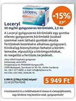 Benu Gyógyszertárak Loceryl ajánlat