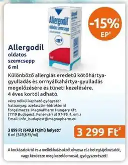 Benu Gyógyszertárak Allergodil ajánlat