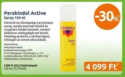 Benu Gyógyszertárak Perskindol Active ajánlat