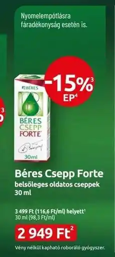 Benu Gyógyszertárak Béres Csepp Forte ajánlat