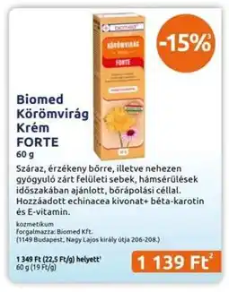 Benu Gyógyszertárak Biomed Körömvirág Krém FORTE ajánlat